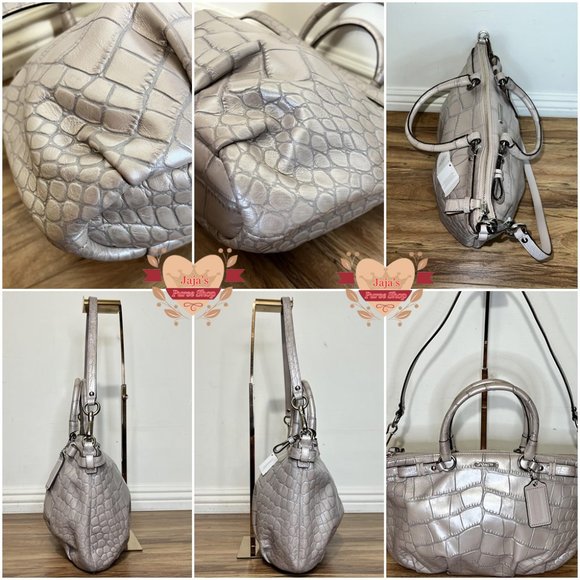💝Coach Embossed Exotic Leather Satchel & Shoulder Purse💝 - Picture 4 of 17